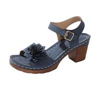 Sandali estivi da uomo in gomma, da donna, alla moda, robusti, ideali per avventure in città e viaggi, con suola flessibile e look alla moda, per esplorazioni, comodi da donna, Blu, 37 EU Larga