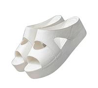 Sandali Estivi Donna con Zeppa e Plateau Cuoio Artificiale Pantofole con Fondo Spesso Tinta Unita Comodi Leggeri Ciabatte da Doccia Piscina Esterno Nero Verde