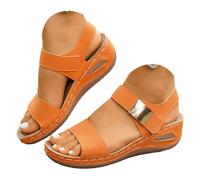 Sandali Estivi Donna Sandali con zeppa da donna, alla moda e correttivi per i piedi, stile bohémien. (Orange, 43)