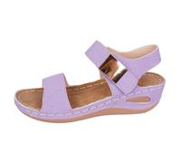 Sandali Estivi Donna Sandali con zeppa da donna, alla moda e correttivi per i piedi, stile bohémien. (Purple, 42)