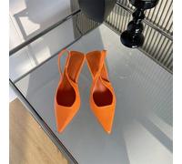 Sandali estivi francesi con tacco alto e punta chiusa, modello caramella, modello 2025, con cinturino posteriore, di alta qualità EUR34,EUR35,EUR36,EUR37,EUR38,EUR39,EUR40,EUR41,EUR42,EUR43Colore unic