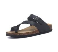 Sandali Estivi Ortopedici da Donna per Alluce Valgo,Comodi Infradito Aperti,Pantofole per Fascite Plantare(Black,38 EU)