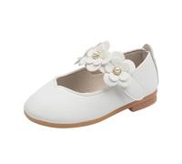 Sandali Estivi per Bambine con Perle Nastro e Scarpe Casuali Leggere con Suola Piatta e Chiusura a Ideali per Gioco e Tempo Libero (White, 31 Little Child)