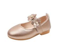 Sandali Estivi per Bambine con Perle Nastro e Scarpe Casuali Leggere con Suola Piatta e Chiusura a Ideali per Gioco e Tempo Libero (Gold, 33.5 Big Kids)