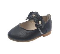 Sandali Estivi per Bambine con Perle Nastro e Scarpe Casuali Leggere con Suola Piatta e Chiusura a Ideali per Gioco e Tempo Libero (Black, 22.5 Toddler)