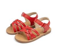Sandali estivi per bambine con suola glitterata e floreale intrecciato per neonate da 1 a 5 anni (Red, 28 Little Child)