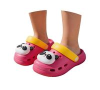 Sandali estivi per ragazze, suola morbida, traspirante, design panda chiuso, punta chiusa, per bambini, scarpe da spiaggia, scarpe da acqua, scuola, scarpe eleganti, Rosa acceso, 31 EU