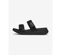 Fitflop F-Mode Go Adjustable Flatform Two-Bar Slides, Sandali a Ciabatta Donna, Nero, 39 EU