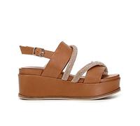 Sandali frate in Pelle con Listini microstrass Marrone 39