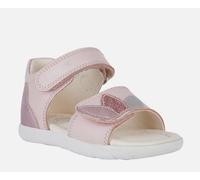 Sandali Geox Alul doppio strappo pelle rosa e argento