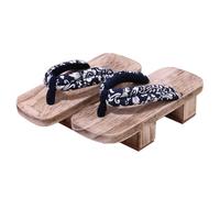 Sandali Giapponesi In Legno Per Interni Ed Esterni Sandali Tradizionali Con Zeppa Alta Suola Antiscivolo Pantofole Giapponesi Geta Zoccoli In Legno Scarpe Da Uomo(Blue B,EUR39-40)