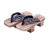 Sandali Giapponesi In Legno Per Interni Ed Esterni Sandali Tradizionali Con Zeppa Alta Suola Antiscivolo Pantofole Giapponesi Geta Zoccoli In Legno Scarpe Da Uomo(Blue A,EUR34-36)