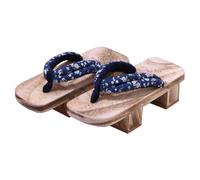 Sandali Giapponesi In Legno Per Interni Ed Esterni Sandali Tradizionali Con Zeppa Alta Suola Antiscivolo Pantofole Giapponesi Geta Zoccoli In Legno Scarpe Da Uomo(Blue C,EUR39-40)