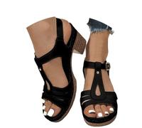Sandali Gioiello Donna,Sandalo Nero Donna,Alla Moda Design Medio Versatili L'Uso Perfetti Primavera L'Estate Chiusura Fibbia,Scarpe Bohemien Con Cinturino Leggero Estate Quotidiano