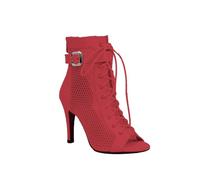 Sandali gladiatori classici da donna, in rete, traspiranti, per feste, sexy, aperti e aperti sulla punta, con lacci sul retro, con cerniera, cinturino con fibbia, Rosso, 38 EU