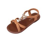 Sandali grossi da donna glitterati sandali da donna Boho in legno da spiaggia per casual punta aperta estate piatto con intarsio in legno e pantofole stile spiaggia zoccoli all'aperto estate, Marrone