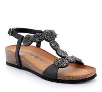 Sandali Igi&co 7698100 pelle nera zeppa 4 cm Made in Italy SCONTO