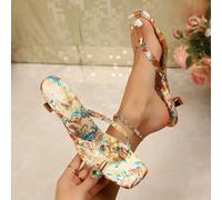 Sandali in morbida pelle con punta quadrata, nuovi per l'estate. Infradito con tacco a forma di orecchie di gatto, stile versatile, sandali infradito con tacco a spillo per donna CN35,CN36,CN37,CN38,C