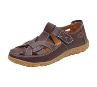 Sandali in pelle a punta chiusa per le donne UK Casual Hollow Out Estate Signore Outdoor Walking Sandali Scarpe Cinturino alla Caviglia Sliders Slingback Pantofole Moda Vacanza Spiaggia Facile Fissare