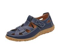 Sandali in pelle a punta chiusa per le donne UK Casual Hollow Out Estate Signore Outdoor Walking Sandali Scarpe Cinturino alla Caviglia Sliders Slingback Pantofole Moda Vacanza Spiaggia Facile Fissare