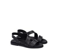 Sandali in pelle con tacco piatto Nero 38