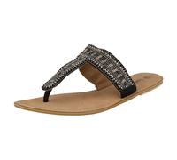 Sandali In Pelle Da Donna Spot On Con Perline E Cinturino Tra Le Dita