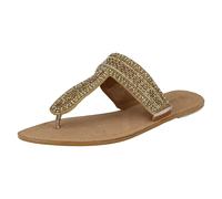 Sandali In Pelle Da Donna Spot On Con Perline E Cinturino Tra Le Dita