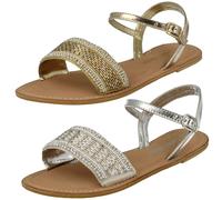 Sandali In Pelle Con Perline Spot On Da Donna