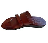 Sandali in pelle Gesù stile romano 08, marrone scuro., 36 EU