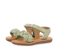 Sandali in pelle in color menta con intreccio da bambina ennery