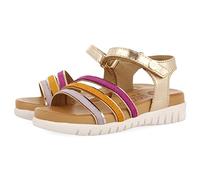 Sandali in Pelle Multicolore Oro Rosa con Profili Metallici da Bambina araure