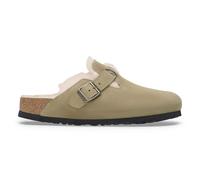Sandali in pelle scamosciata e pelliccia Birkenstock Boston Shearling Beige 36
