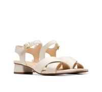 Clarks Serina35 Cross, Sandali Donna, Cream Leather, 36 EU
