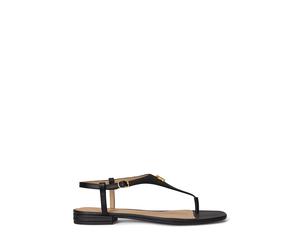 Sandali infradito bassi in pelle EVERLEY Nero 37 1/2