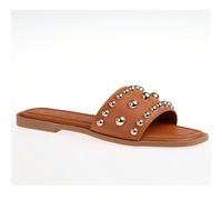 Sandali infradito da donna con borchie metalliche - ideali per outfit casual estivi e passeggiate in città Le infradito da donna, decorate con rivetti metallici, sono alla moda e accattivanti. Sono ad
