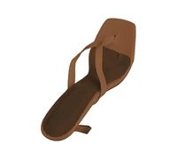 Sandali infradito da donna con tacco alto in tinta unita per capispalla con una parola sandali con punta quadrata sandali con plateau da donna tacco grosso, cachi, 38 EU