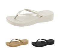 Sandali infradito da donna con zeppa, infradito da spiaggia, infradito da donna, infradito con plantare testurizzato, comode infradito in tinta unita per piscina, vacanze estive al mare e