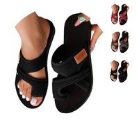 Sandali Infradito In Rete Traspirante Per Donna, Sandali Da Spiaggia Comodi Con Supporto Plantare (nero,37)