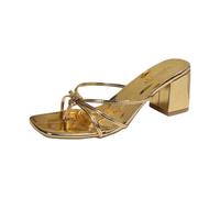 Sandali Lite Summer a Punta Quadrata con Punta Aperta e Comodo Plantare per Le Passeggiate di Tutti i Giorni. (Gold, 43)