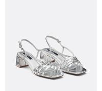 Sandali metallo con tacco Zoe Argento 37