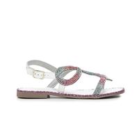 Sandali Motivo Serpente con microstrass sfumati Blu 38