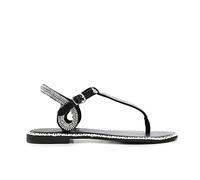 Sandali Motivo Serpente con microstrass sfumati Nero 38
