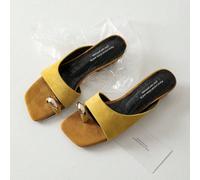 Sandali Mule retrò francesi con punta aperta, sandali estivi slip-on, tacchi alti e spessi, infradito CN35,CN36,CN37,CN38,CN39,CN40,CN41,CN42Colore unico