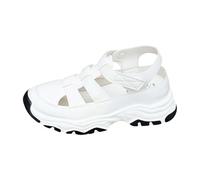 Sandali neri da donna con strass, eleganti ritagliati, casual, con cerniera nascosta e frontale, leggere, comode da indossare tutti i giorni, pantofole da spiaggia estive, bianco, 38 EU