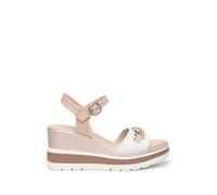 Sandali Nero Giardini Donna Con Zeppa In Pelle E410530D Bianco/Cipria