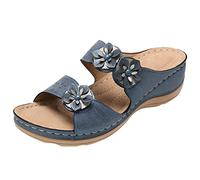 Sandali Ortopediche Donna Estive Comode Eleganti Ciabatte con Zeppa Basso Aperta Moda Pantofole Leggere Antiscivolo Supporto Arco Plantare Doccia Sandali Bohemia Plateau Spiaggia Piscina Infradito