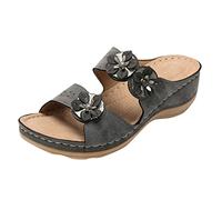 Sandali Ortopediche Donna Estive Comode Eleganti Ciabatte con Zeppa Basso Aperta Moda Pantofole Leggere Antiscivolo Supporto Arco Plantare Doccia Sandali Bohemia Plateau Spiaggia Piscina Infradito