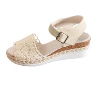 Sandali ortopedici con plateau casual sandali estivi con comodo cuscino di supporto per arco plantare da donna per camminare all'aperto suola in gomma antiscivolo, bianco, 4 UK 3X-Narrow