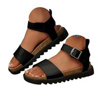 Sandali ortopedici con zeppa da donna, modello casual alla moda, comodi e traspiranti, per primavera-estate e spiaggia, scarpe chiuse antiscivolo, Le Noir, 37 EU