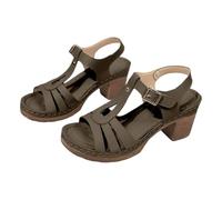 Sandali ortopedici da donna alla moda con design a punta, comodo tacco medio, versatili per l'uso quotidiano, perfetti per la primavera e l'estate, chiusura con fibbia, ideali per casual, caffè, 37 EU